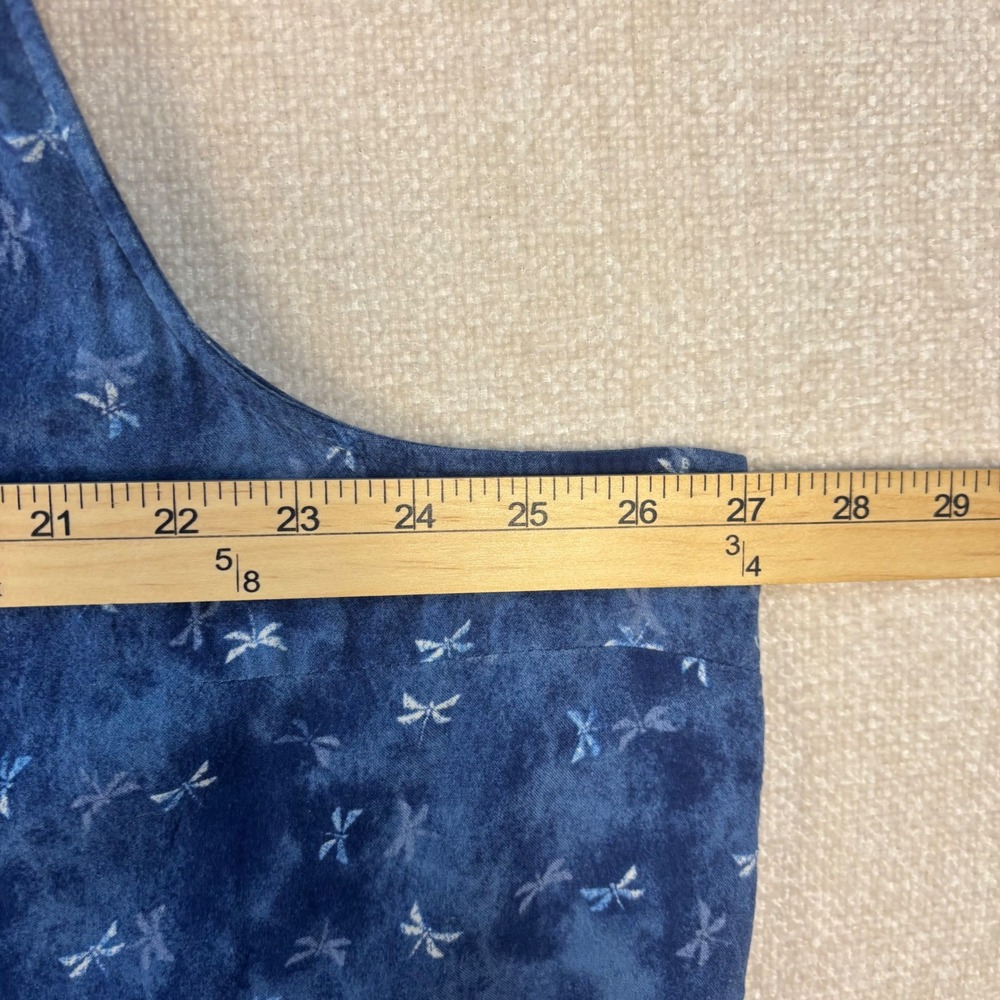 Sonoma Goods For Life Blue Dragonfly Print Sleeveless Rayon Blouse Plus Size 2X - Picture 4 of 7